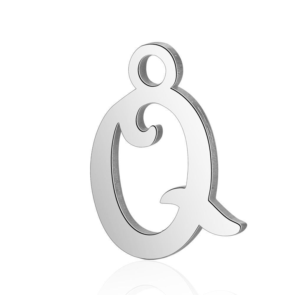 20 pcs/package steel color 26 English letters Titanium steel pendant