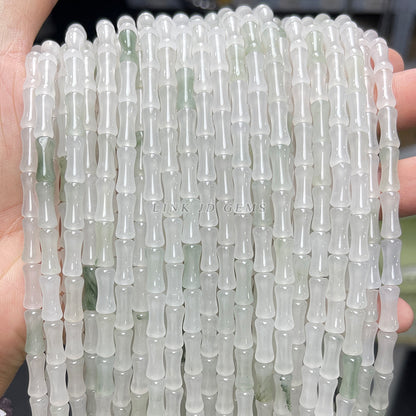 6 * 10Mm Natural Ice Jade Bamboo Loose Beads