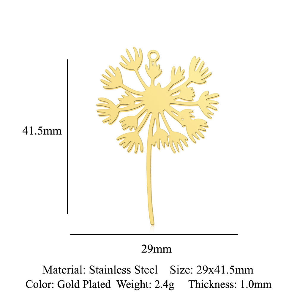 5 pcs/bag leaf maple leaf titanium steel pendant