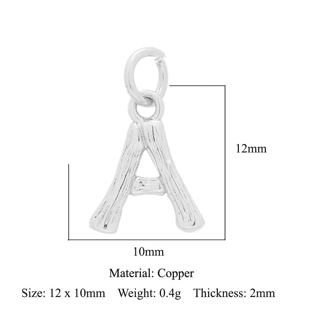 5 pcs/pack of 26 English alphabet brass pendants