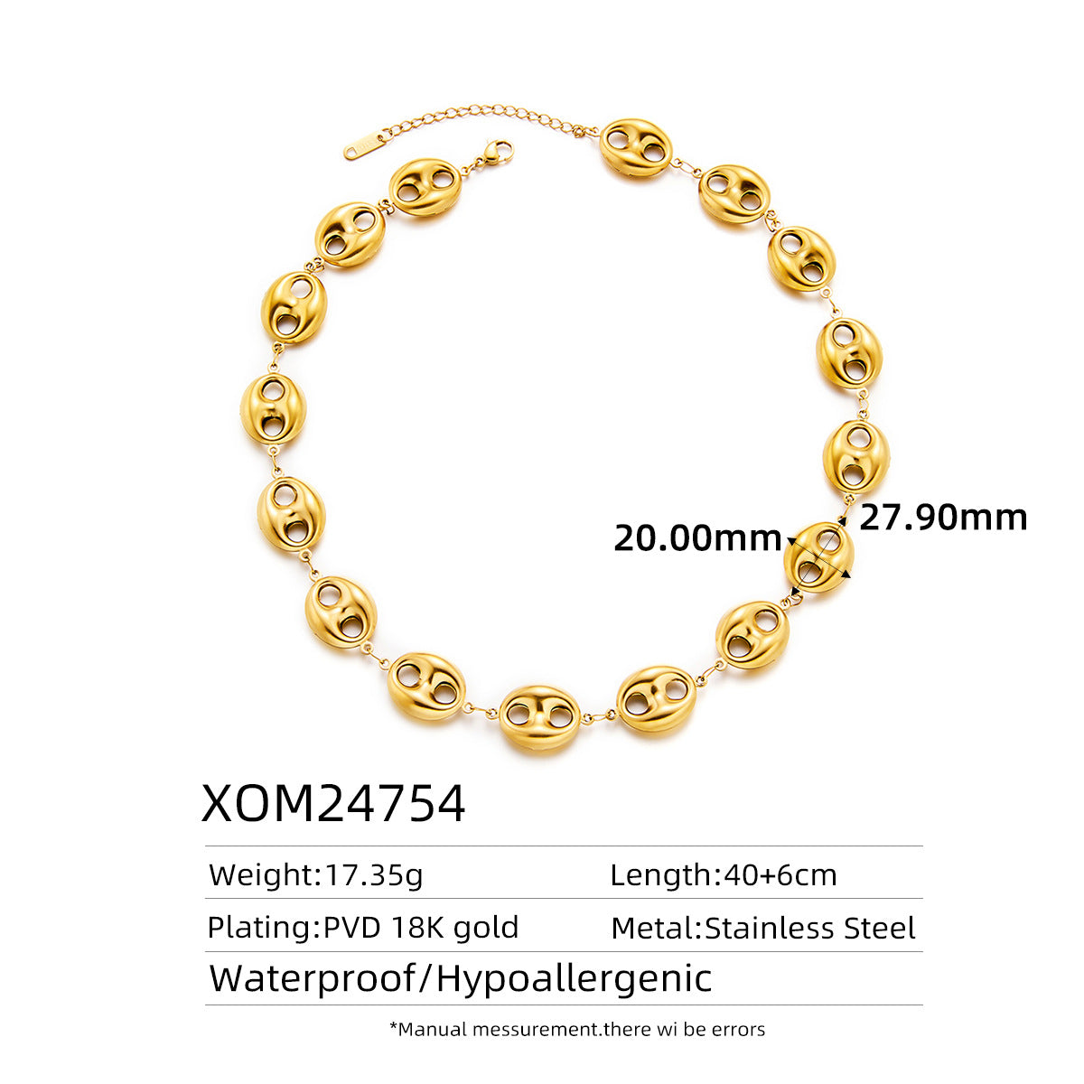 18K Gold Titanium Steel Retro 3D Oil-Pressed Necklace — Fade-Resistant