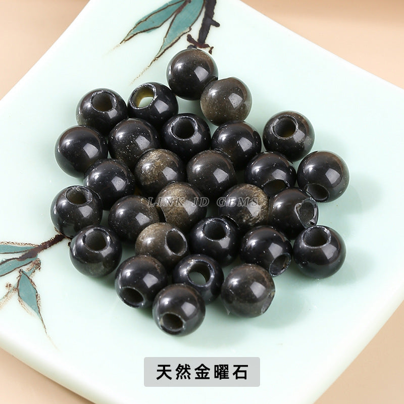 agate large hole beads DIY necklace positioning beads