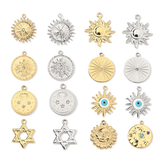 Star Sun Titanium Steel Necklace Pendant ins