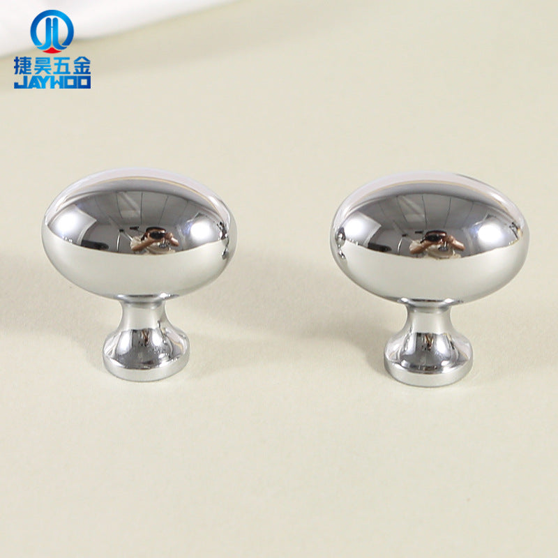 Silver oval door handle