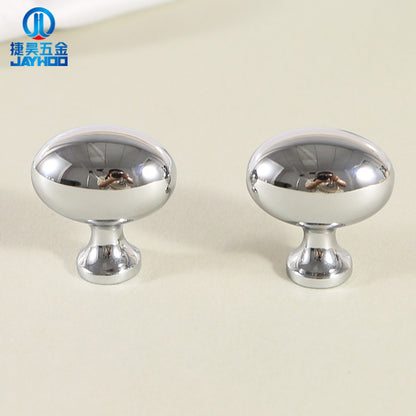 Silver oval door handle
