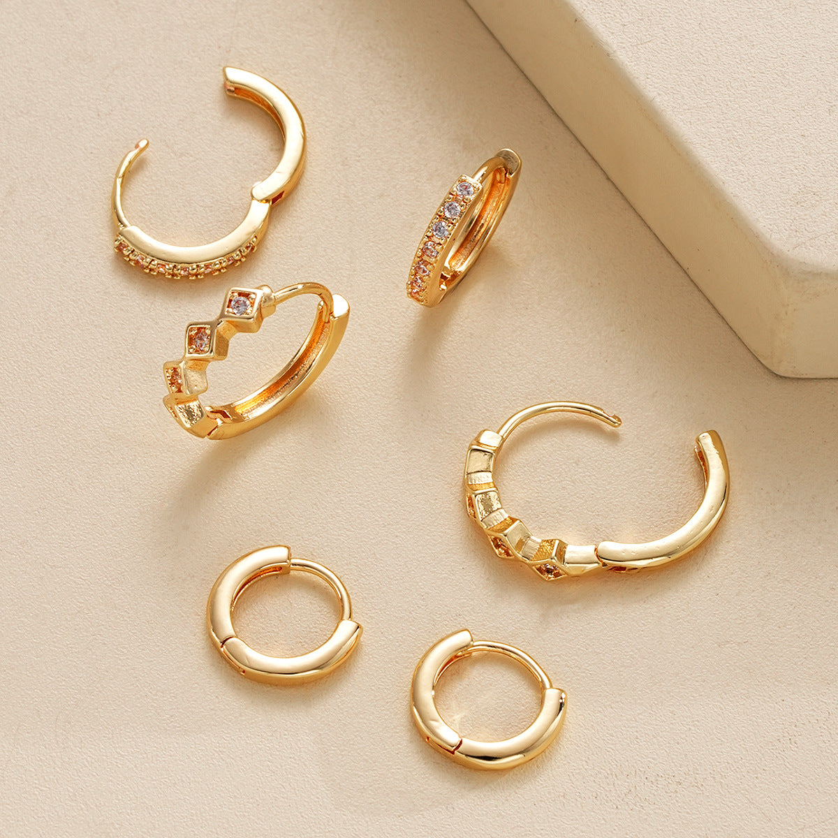 Double-Layer C-Shaped Hoop Earrings