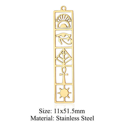 5 pcs/bag witch hat titanium steel eye pendant