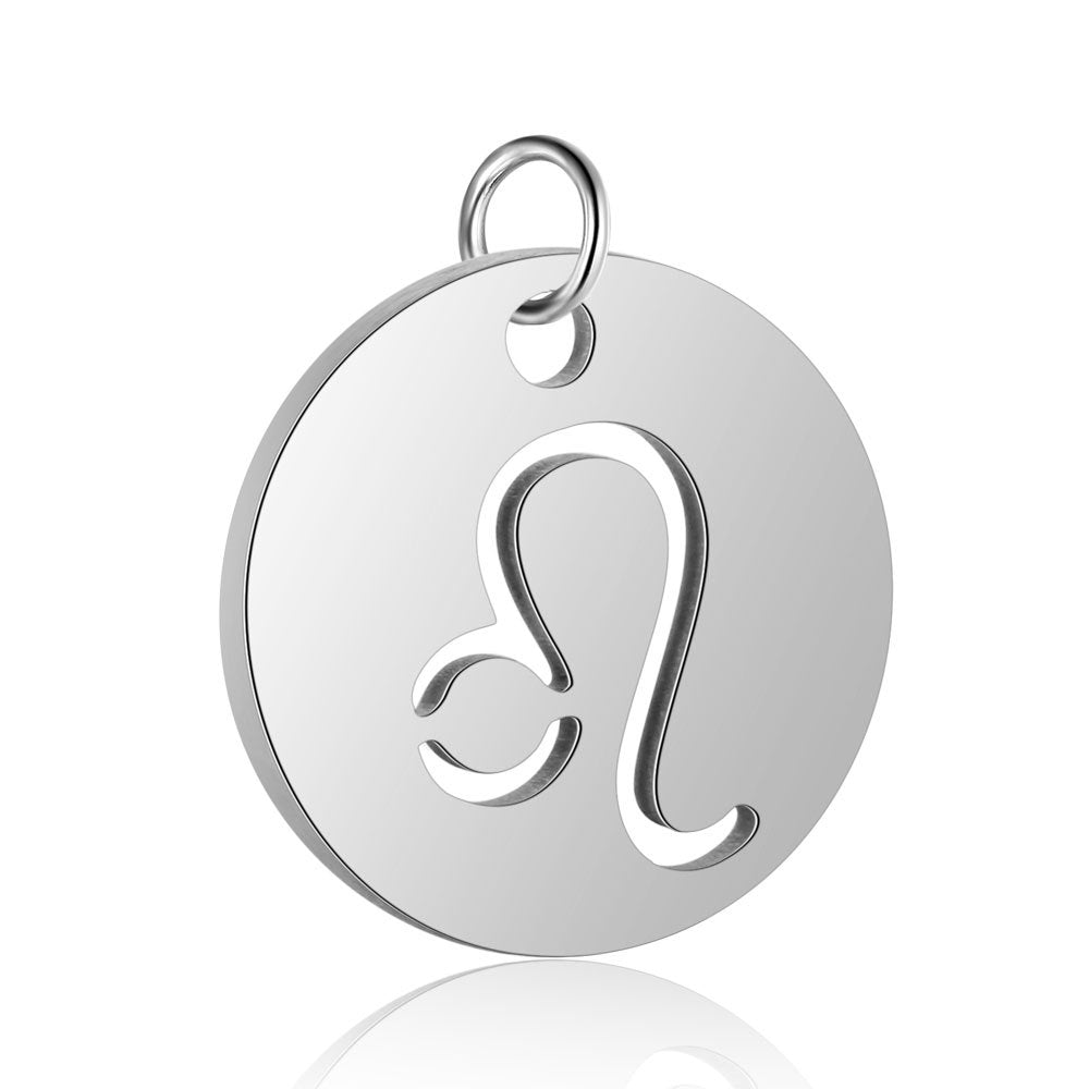 5 pcs/titanium steel twelve constellation jewelry pendant.