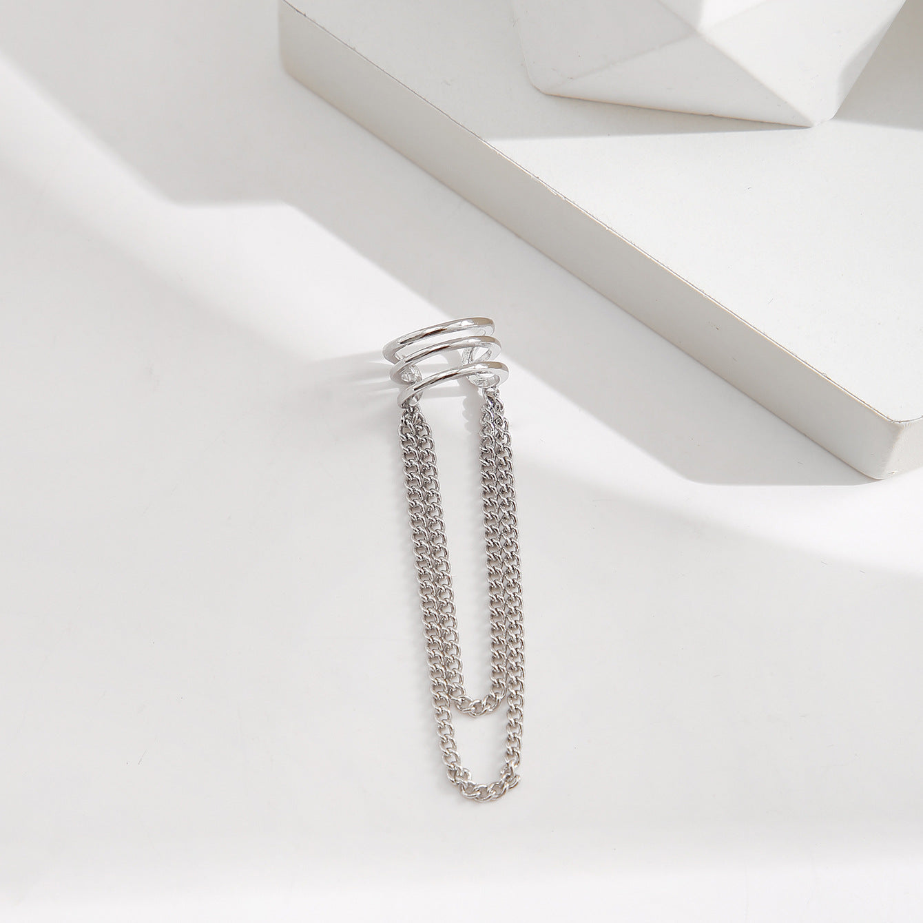 Silver Fringe Ear Clips