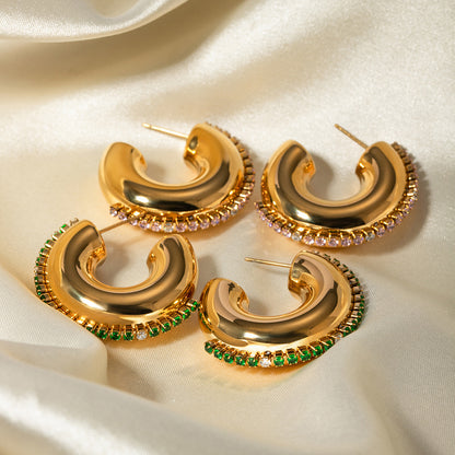 Green diamond earrings fashion