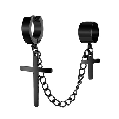 Pendientes estilo punk con forma de cruz en forma de C al por mayor 