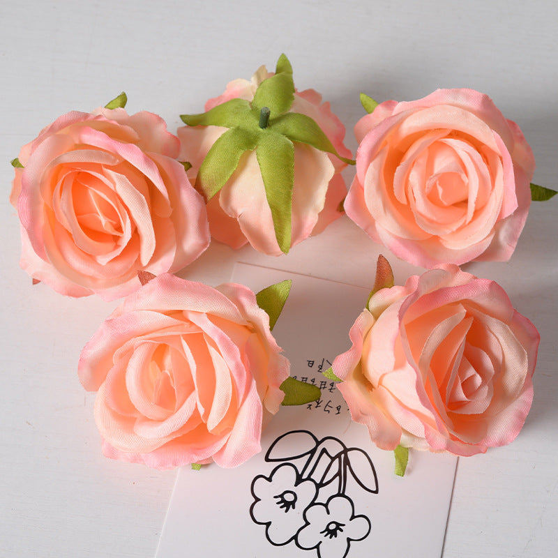 Artificial rose flower head