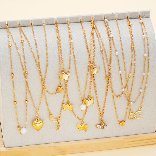 Star, Moon & Butterfly Necklace Set