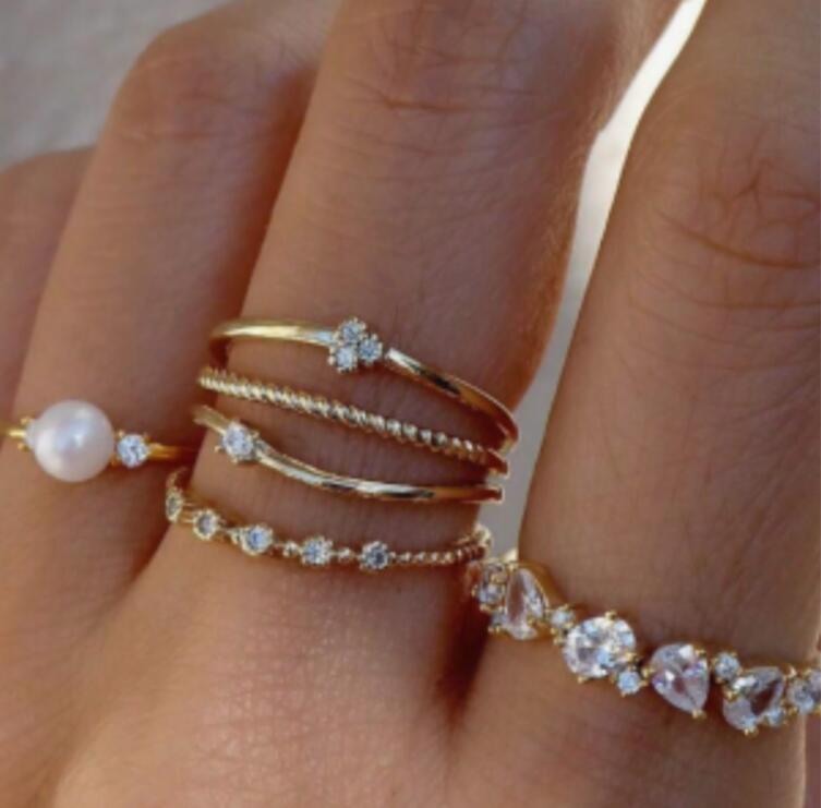 Multi-Layer Pearl Open Ring