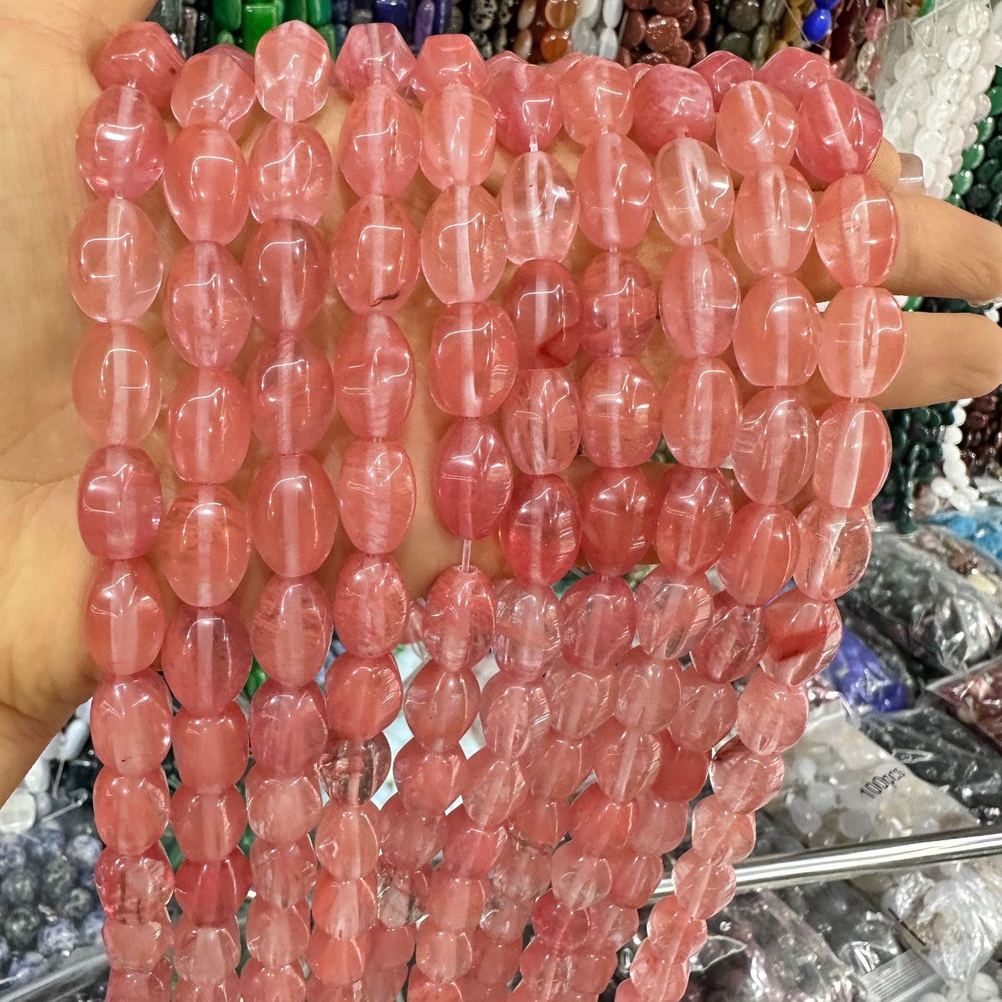 Cristal 28pcs contas de arroz hexagonais 10*14MM contas soltas 