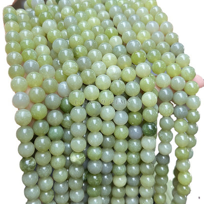 Stone sapphire loose beads Green jade bracelet round beads work in progress