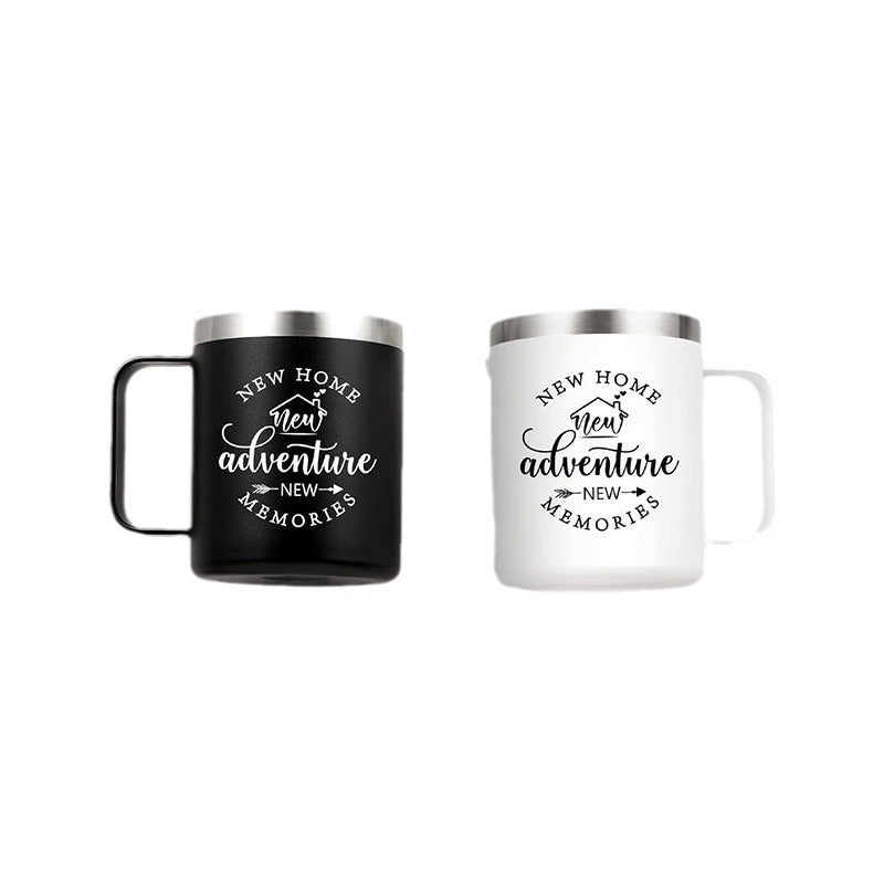 Stainless steel direct drinking handle cup