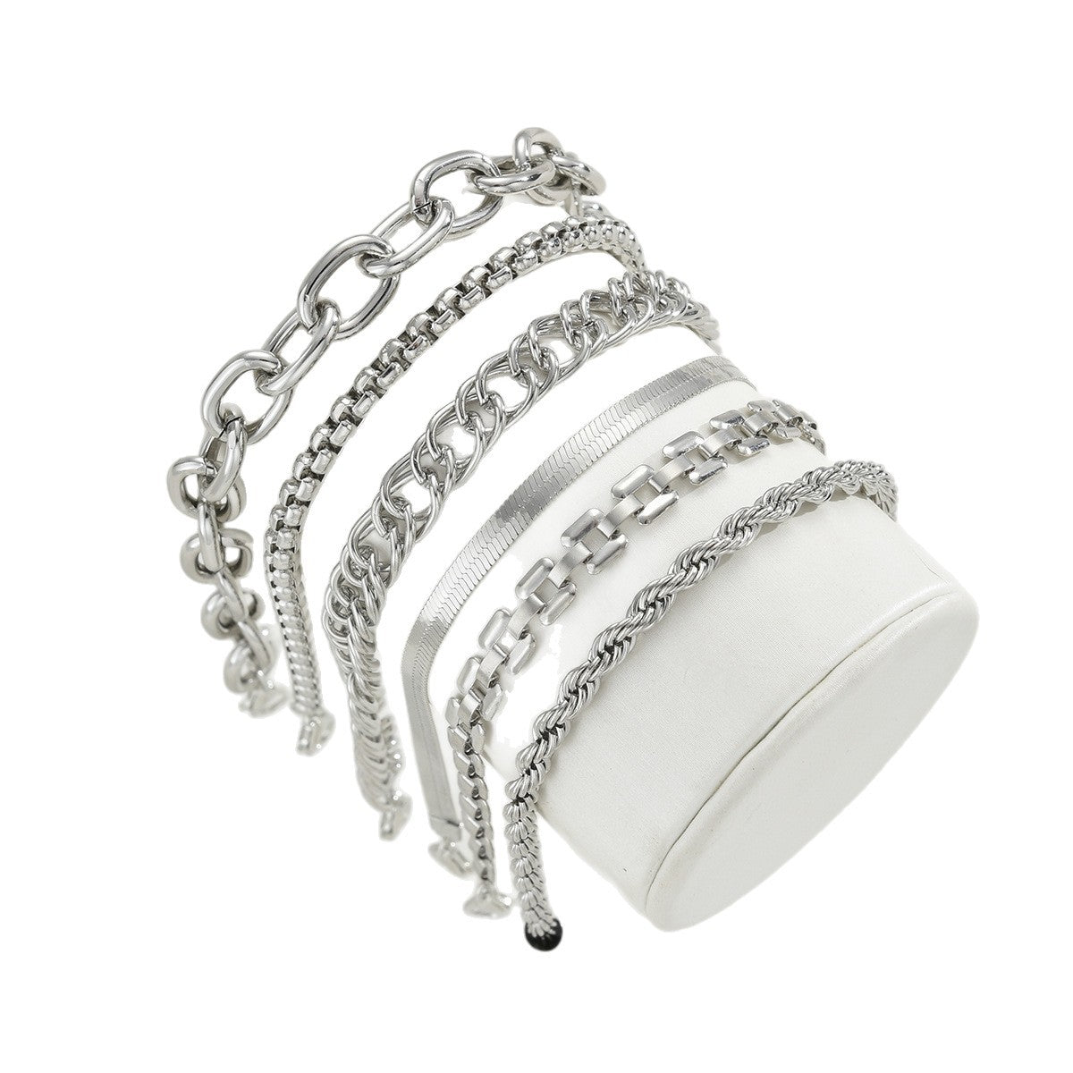 5-Piece Thick Chain Bracelet Set