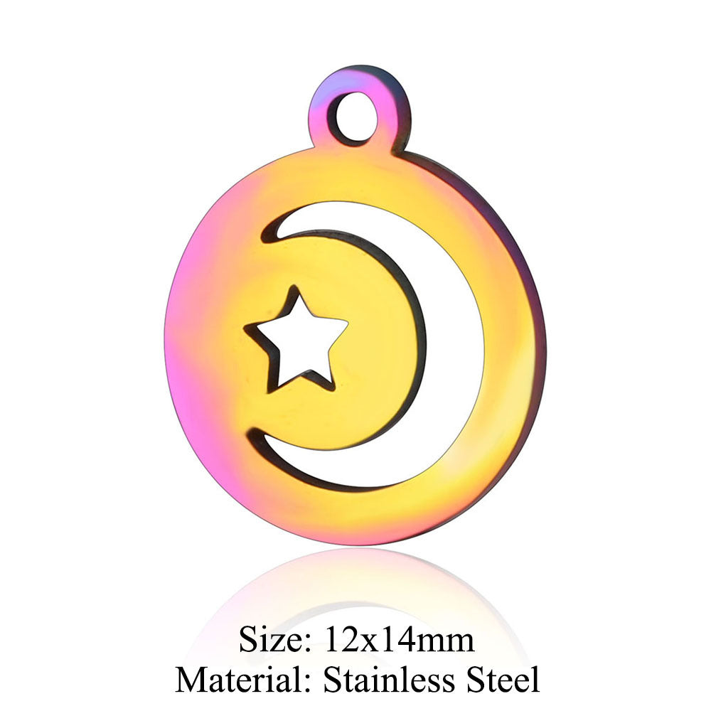 5 pcs/coated colorful dream catcher titanium steel pendant