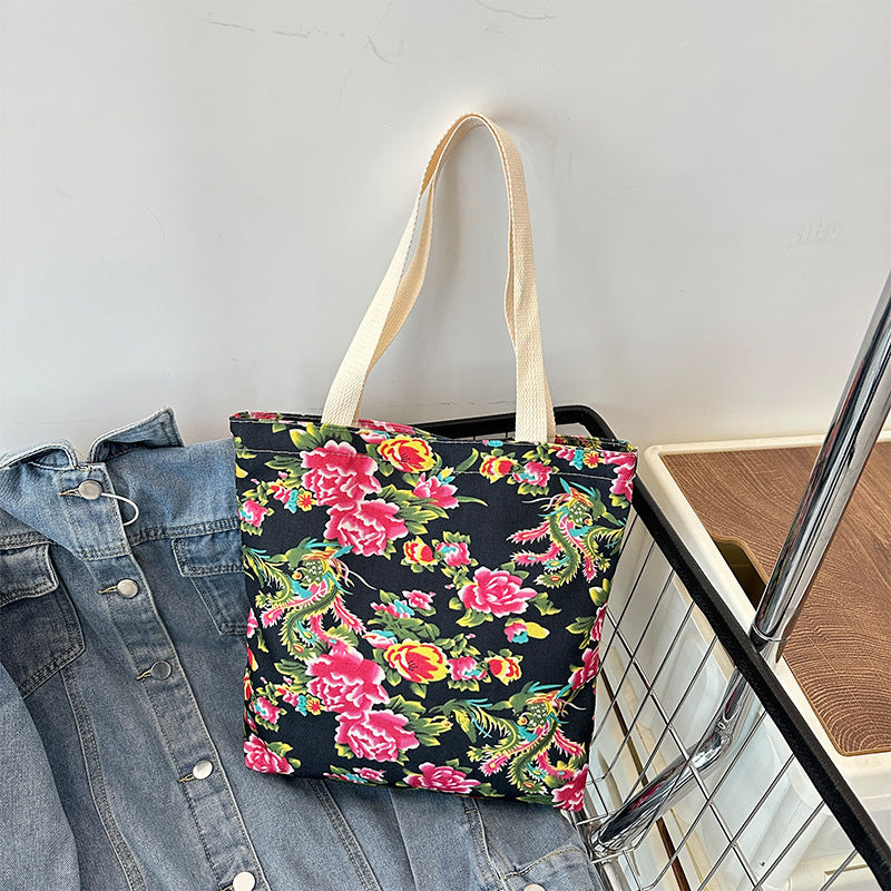 Northeast big flower tote bag
