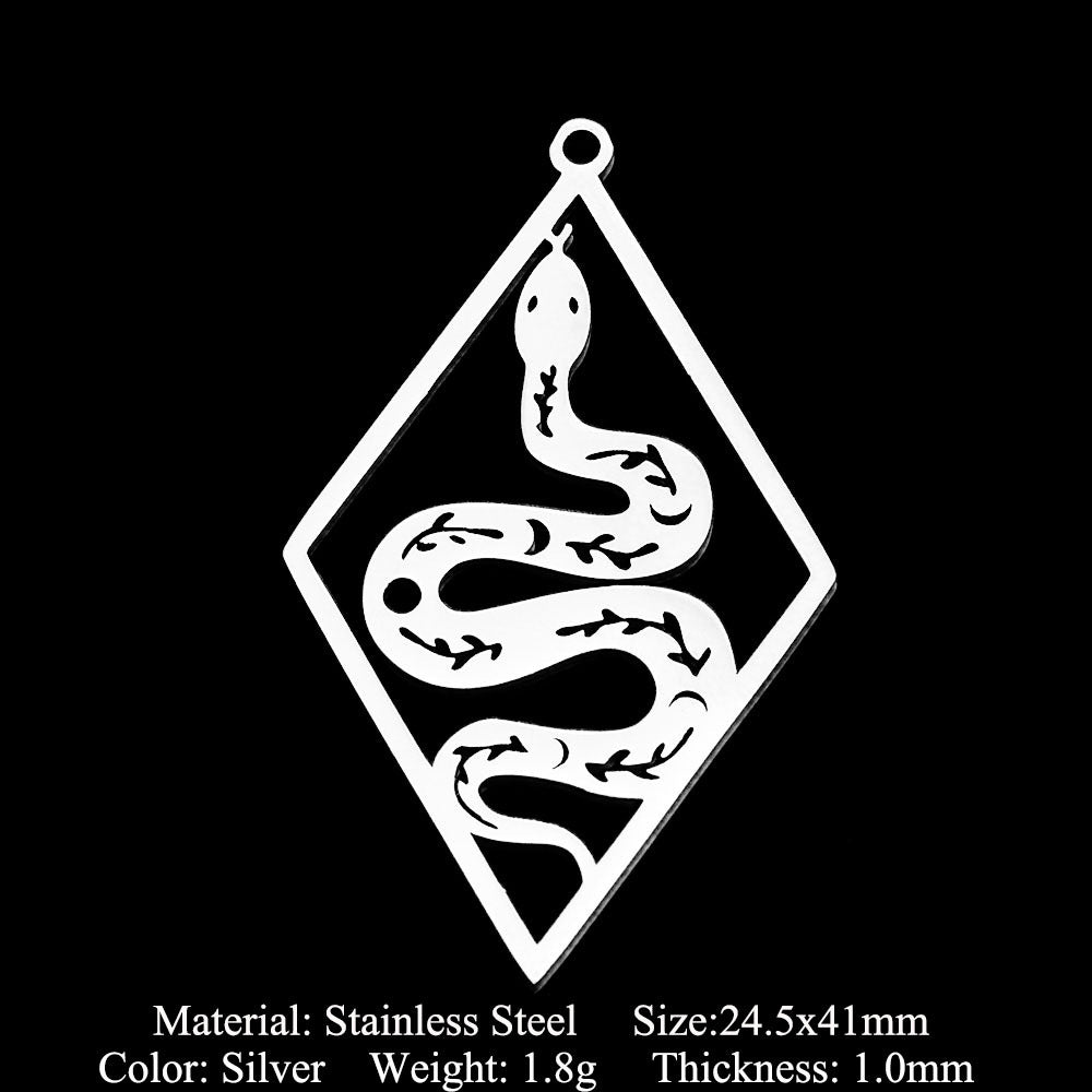 5 pcs/pack mushroom water drop stainless steel pendant