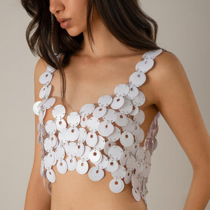 Sexy Suspender Hollow Sequin Skirt Body Chain