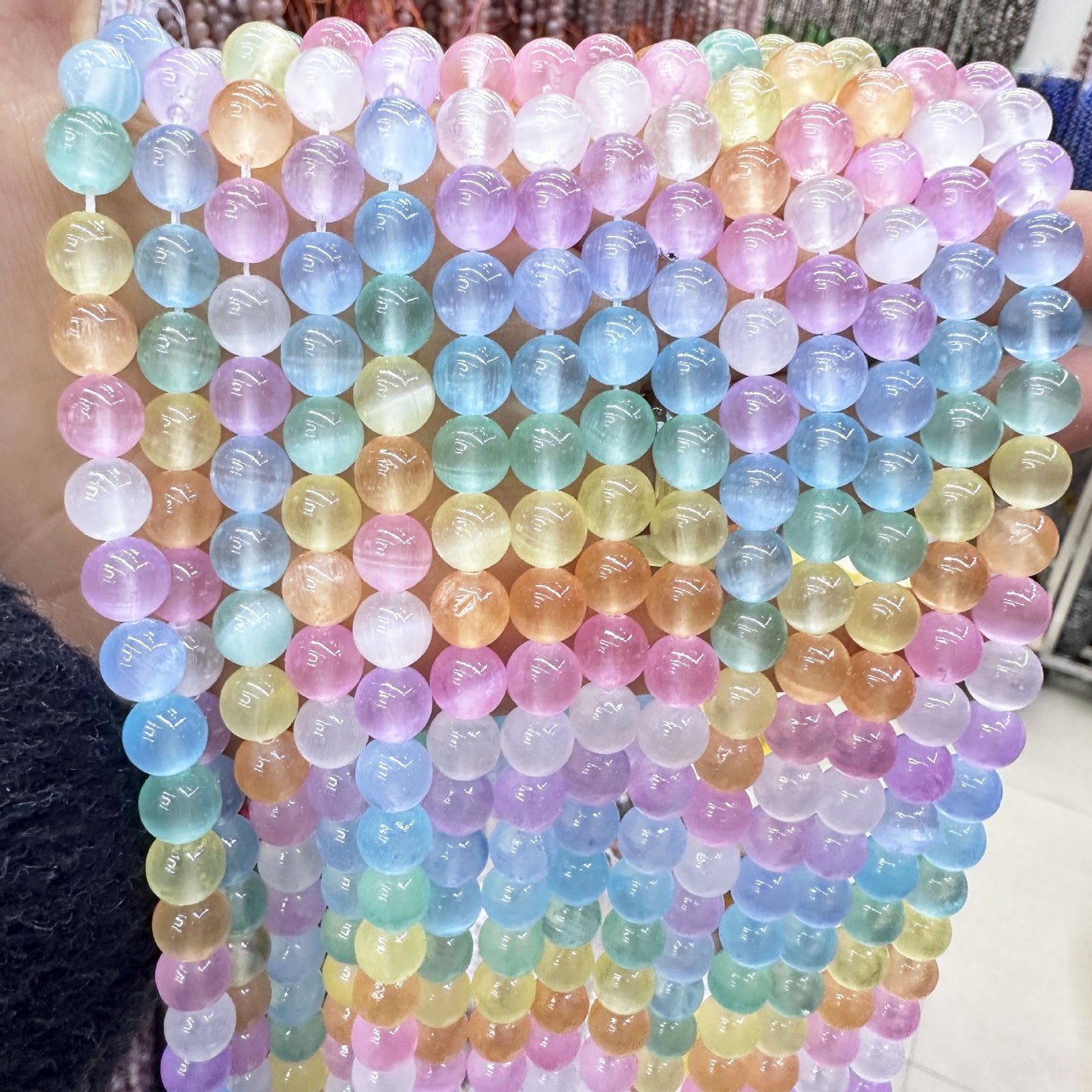 Contas de gesso coloridas de pedra natural de alta qualidade de 6/8 mm 