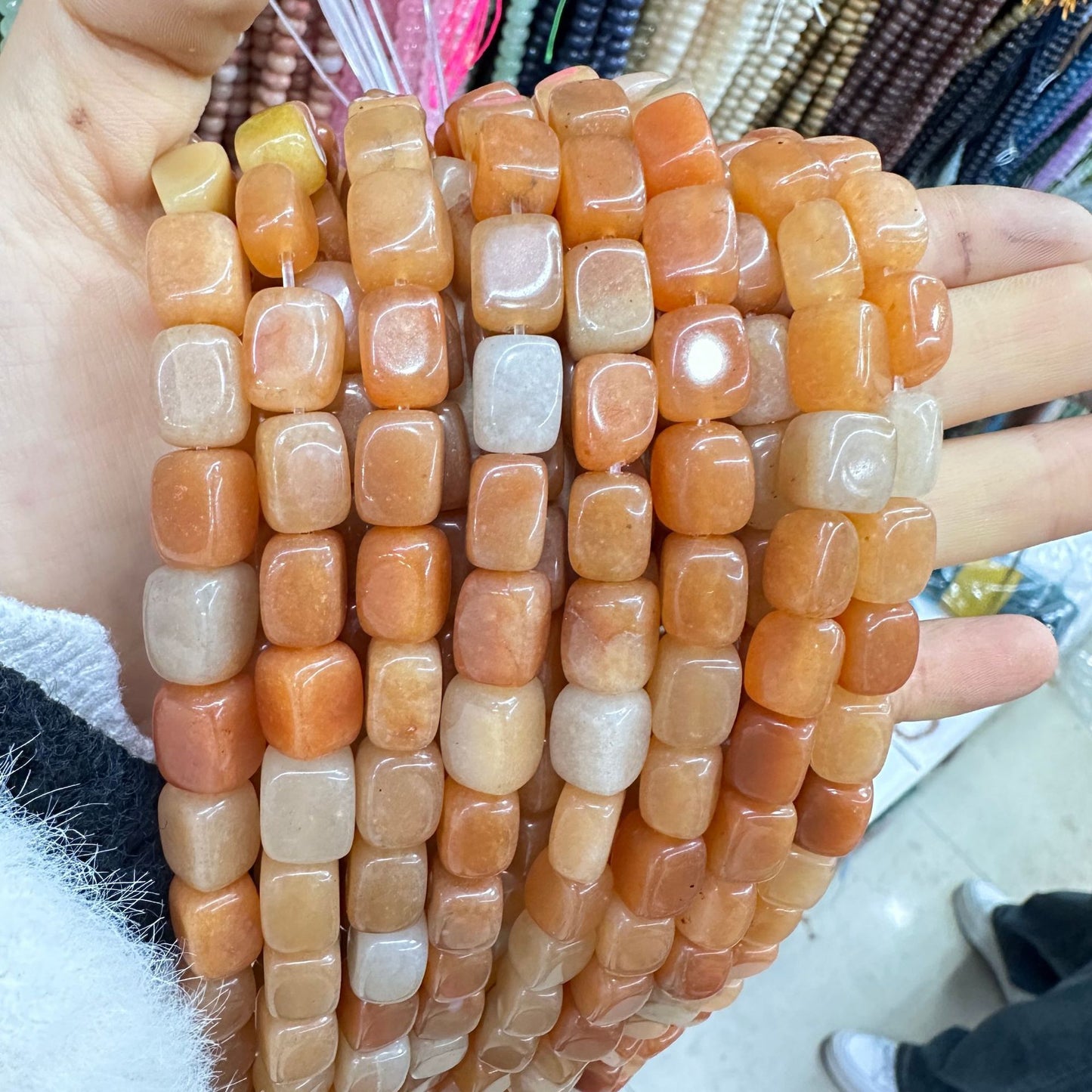 8*12mm natural stone lapis lazuli agate rounded square beads