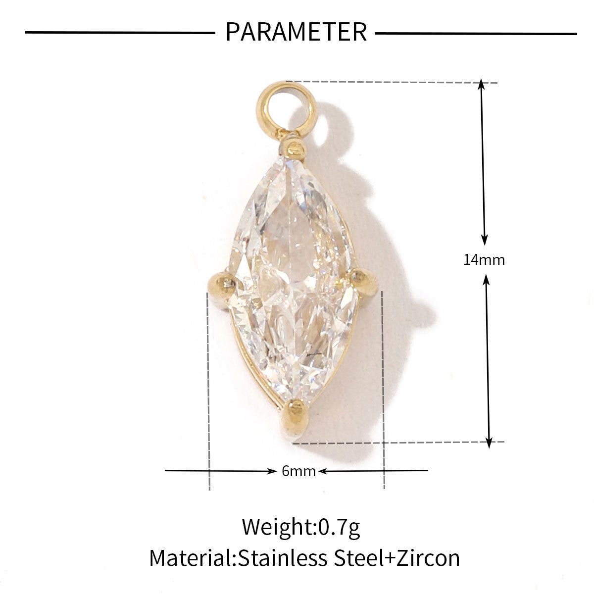 Geometric Round Oval Titanium Steel Zircon Pendant