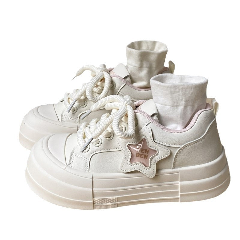 Summer breathable all-match casual women's soft-soled white shoes