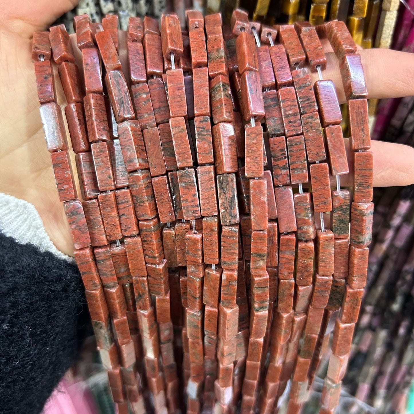 4*13mm long crystal agate cube special shaped beads