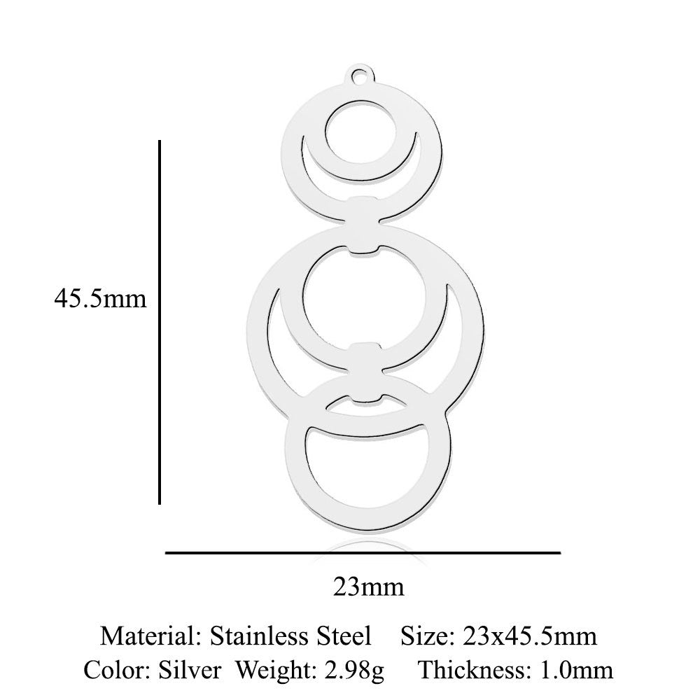 5 pcs/bag Ocean Wave Fish Scale Titanium Steel Pendant