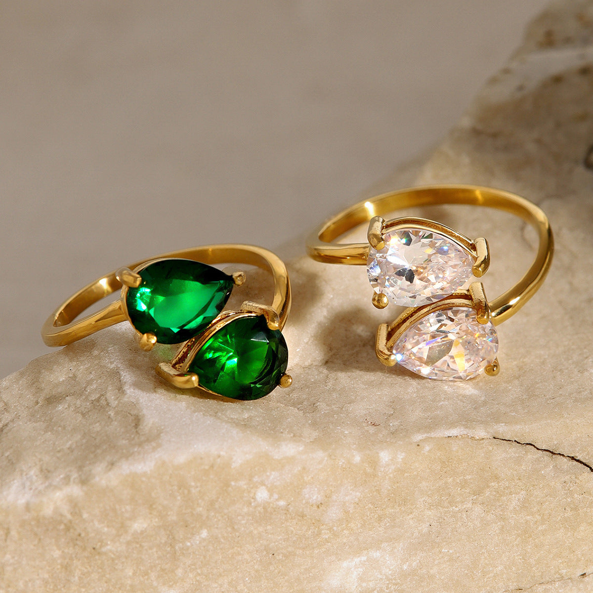 Stainless steel zircon ring