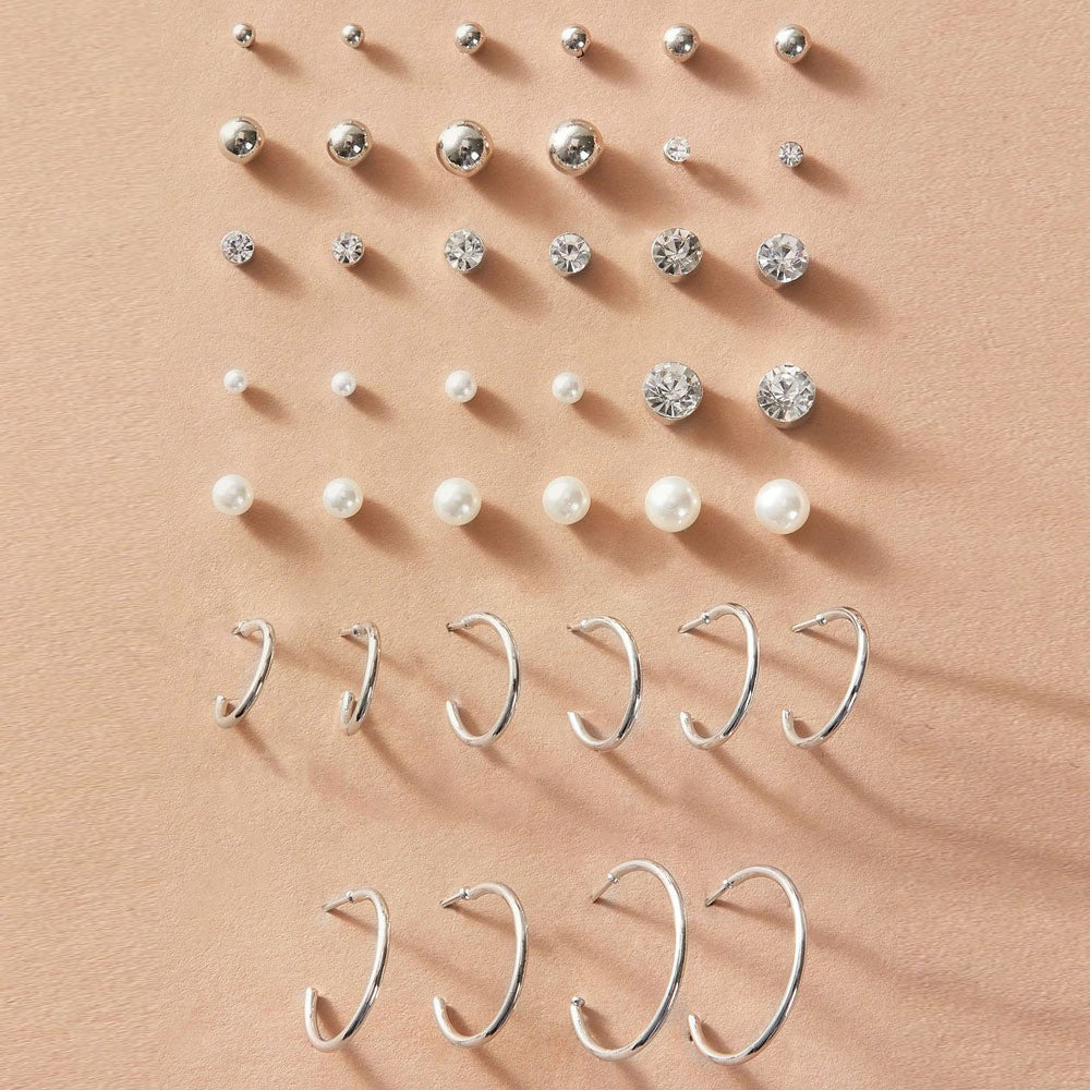 3-Pair Love & Pearl Earring Set