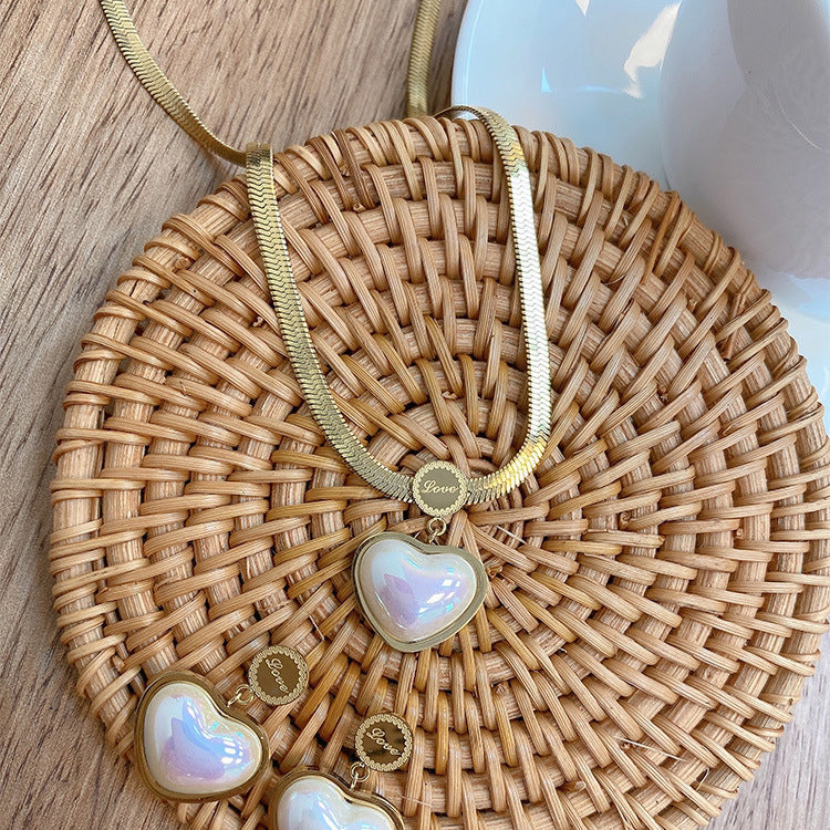 Women's Titanium Steel Sweet Love Korean-Style Clavicle Necklace