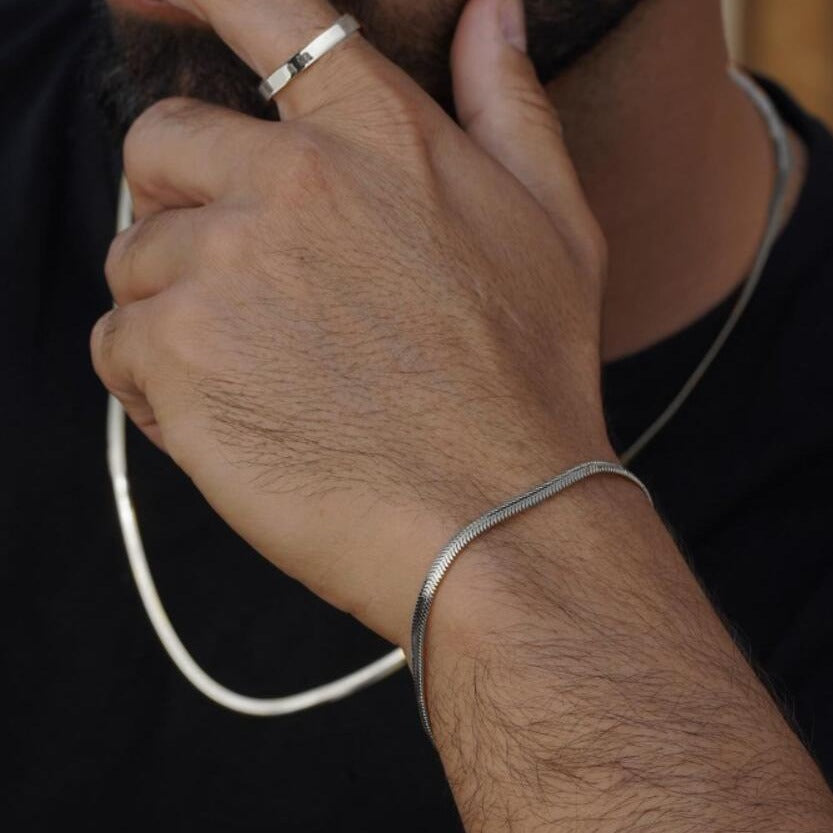 Men's Stainless Steel Snake Chain Jewelry Set