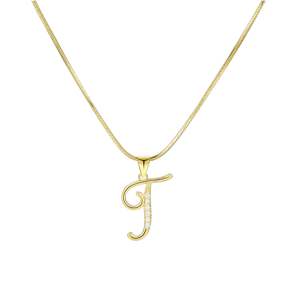 European and American 26 letters gold necklace