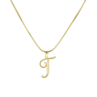 European and American 26 letters gold necklace