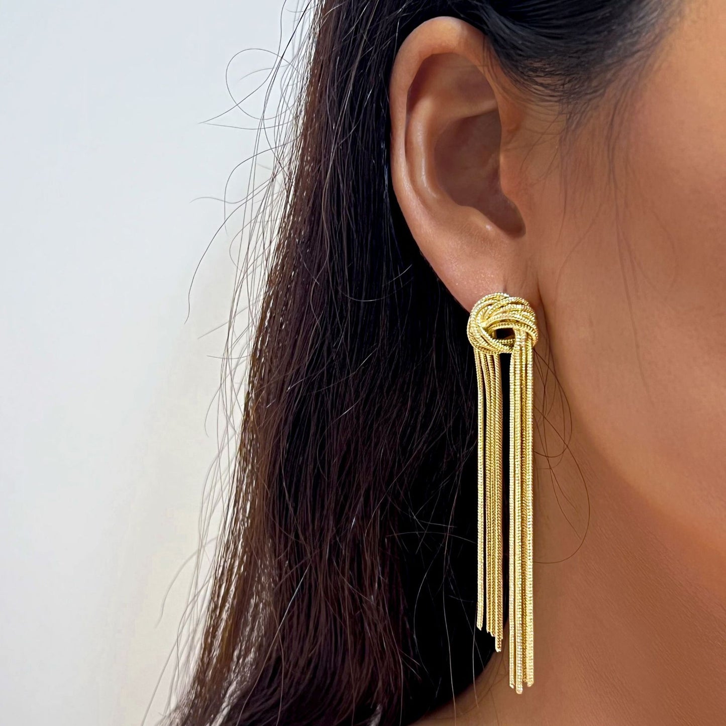Geometric Fringe Chain Earrings