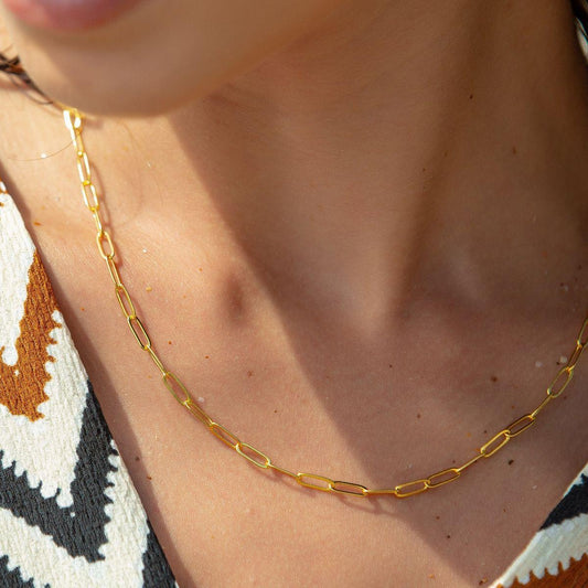 Paperclip Collarbone Chain Necklace