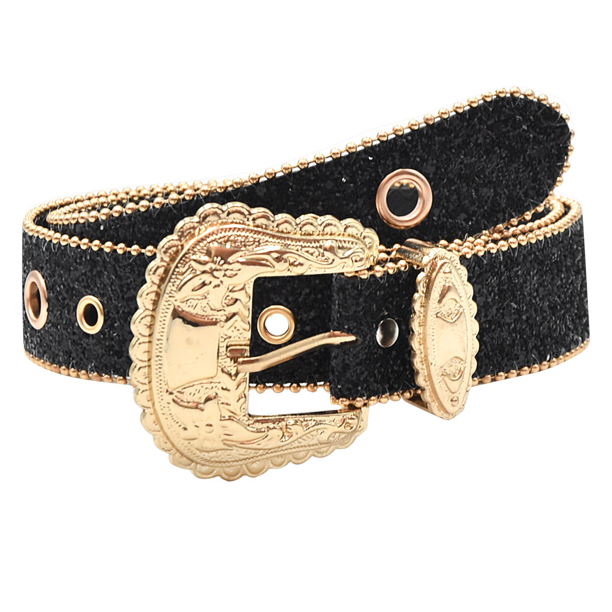 Rhinestone belt female ins wind thin belt