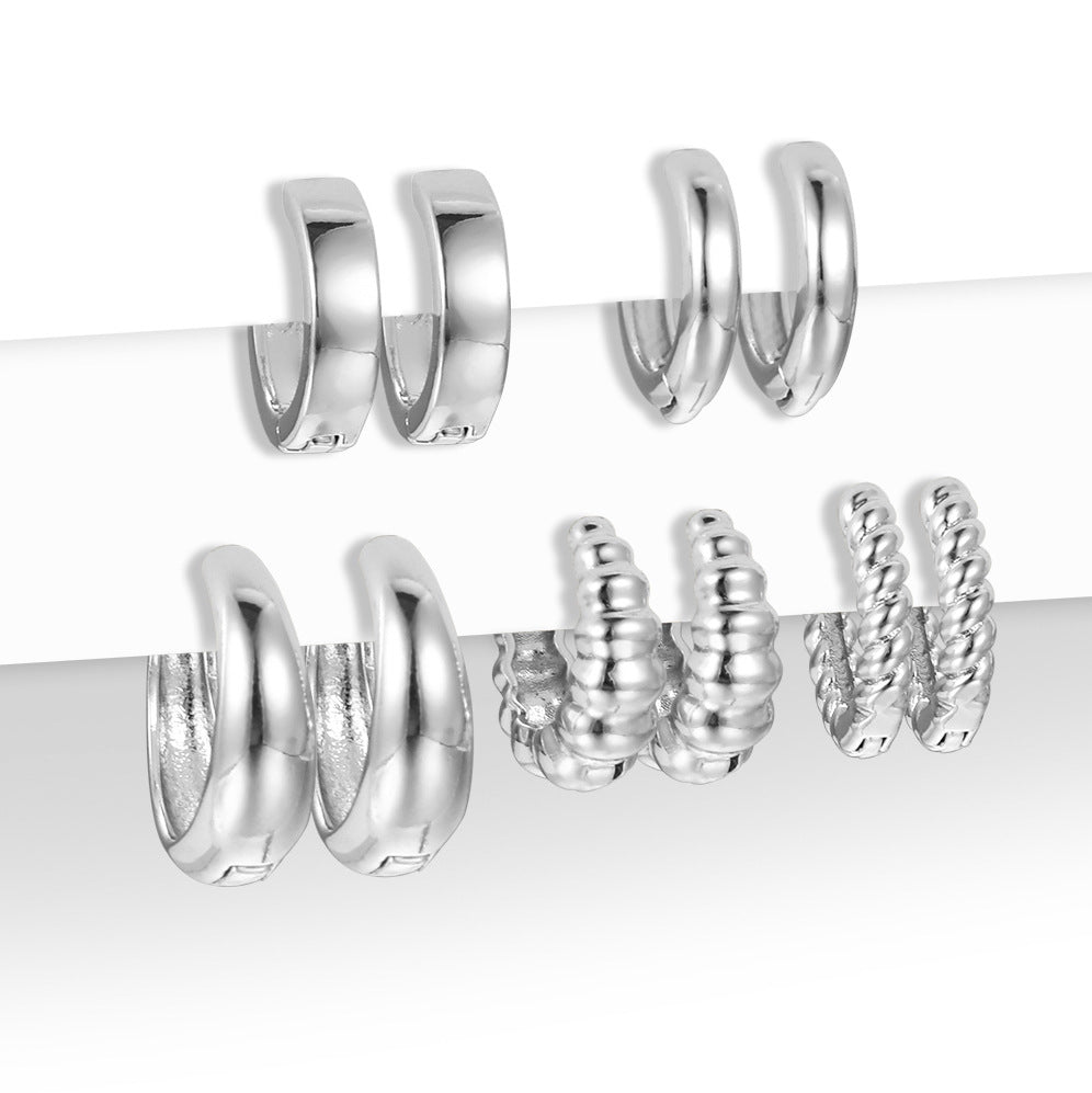 Exaggerated personality earrings 5-piece set