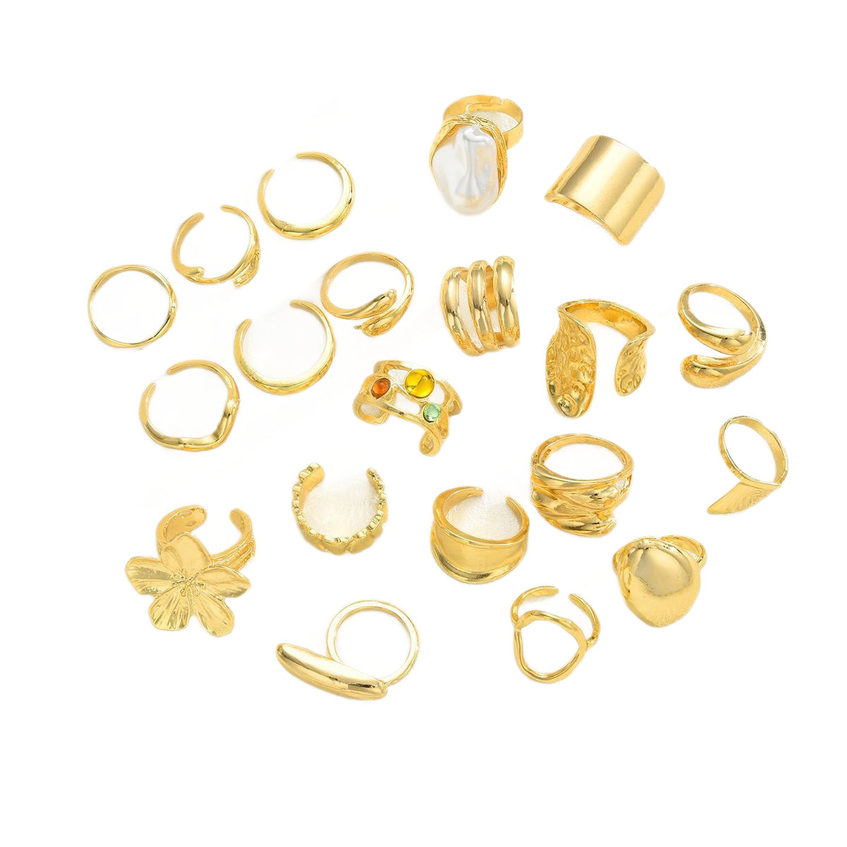 Irregular Pearl Ring Set (20-Piece)