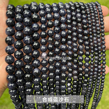 Blue sand stone loose bead jewelry accessories