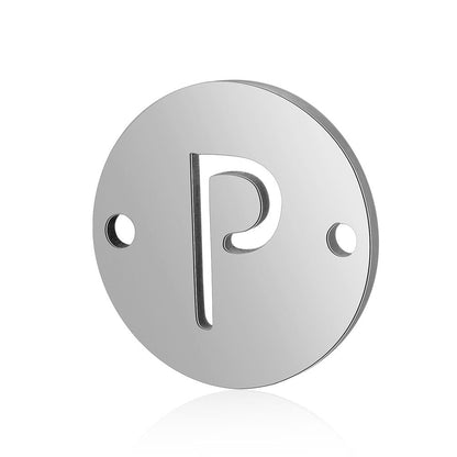 5 pcs/titanium steel English alphabet DIY pendant