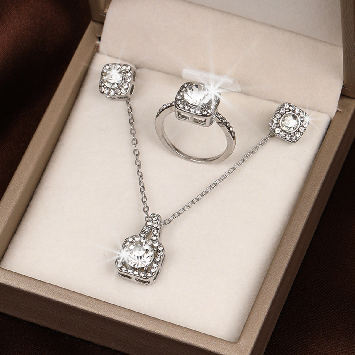 Square Cut Zirconia Jewelry Set