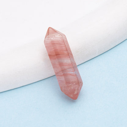 Colar de pingente de coluna hexagonal de ponta dupla de cristal 