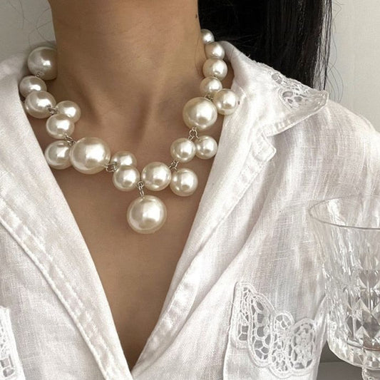Imitation Pearl Tassel Choker