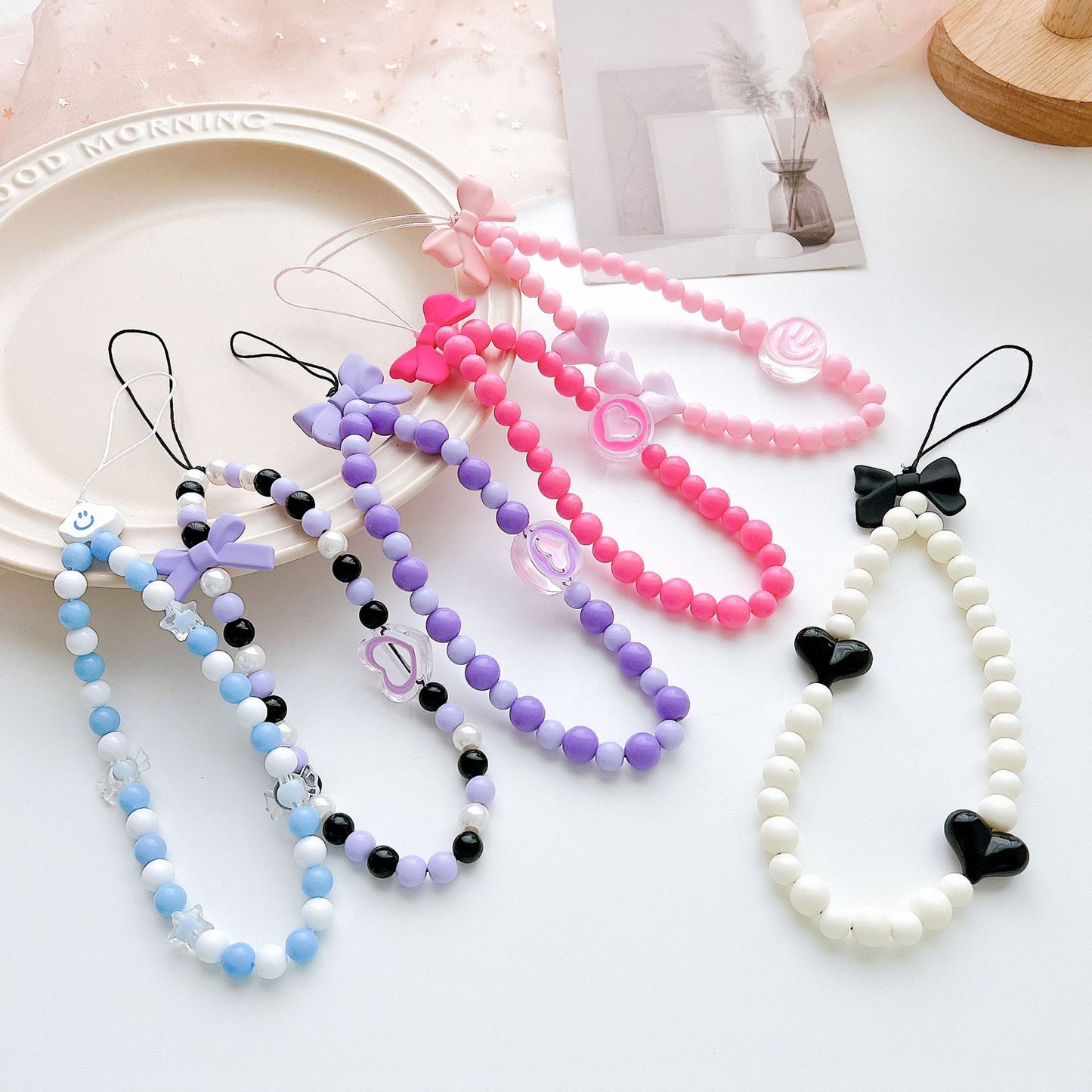 Trendy Beaded Phone Lanyard Set (6-Piece)