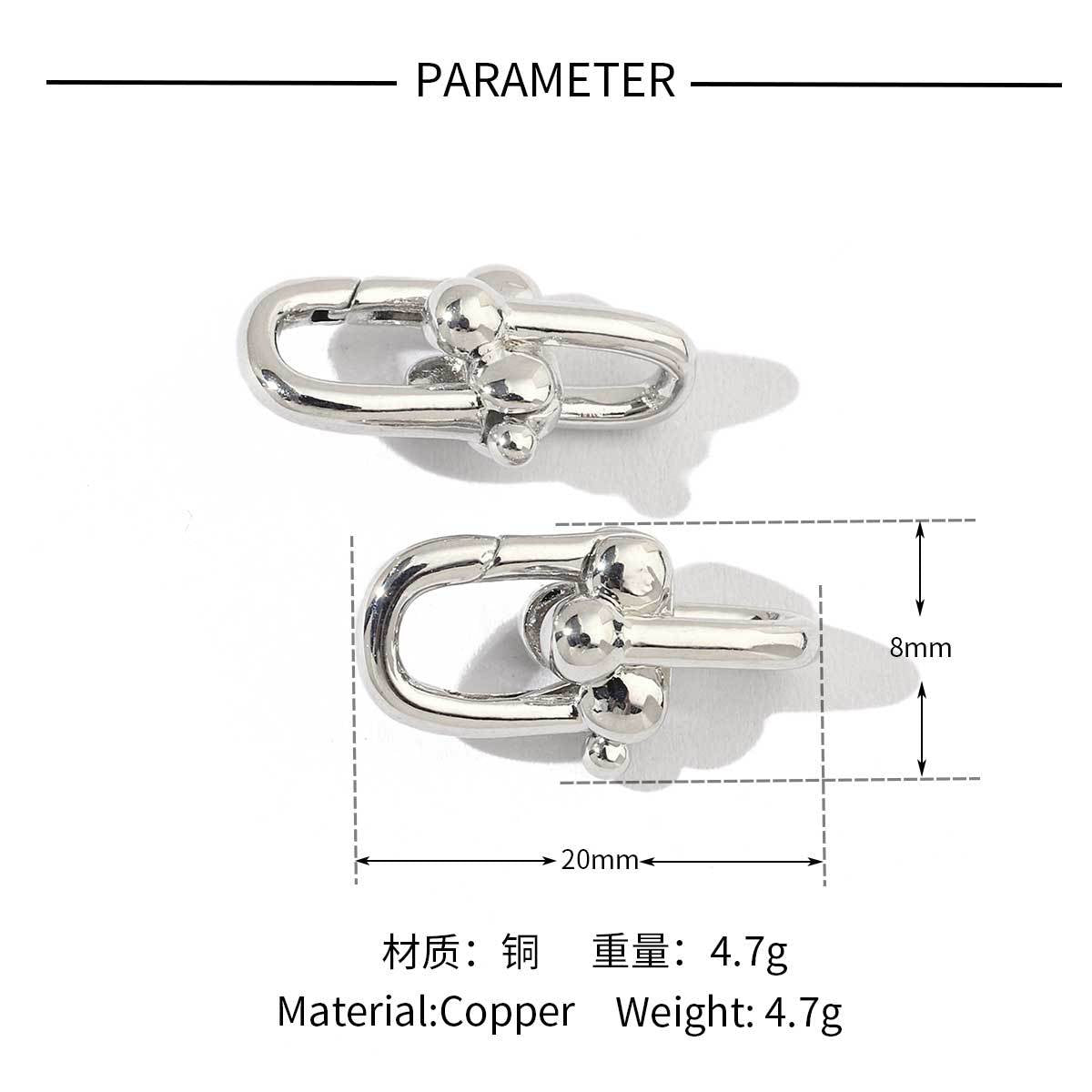 18K real gold copper zircon detachable connecting buckle